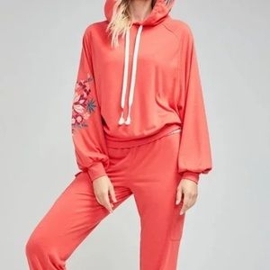 Wildfox Sacred Lotus Embroidered Sumo Hoodie